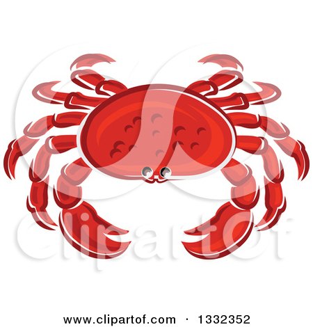 Clipart of a Cartoon Red Crab - Royalty Free Vector Illustration by Vector Tradition SM