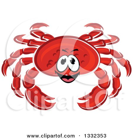 Clipart of a Cartoon Red Crab 2 - Royalty Free Vector Illustration by Vector Tradition SM