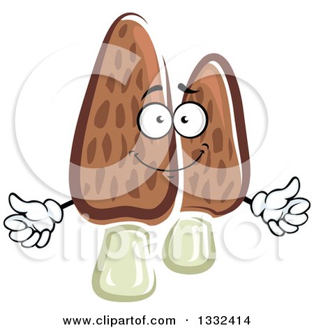Clipart of a Cartoon Morel Mushroom Character - Royalty Free Vector Illustration by Vector Tradition SM