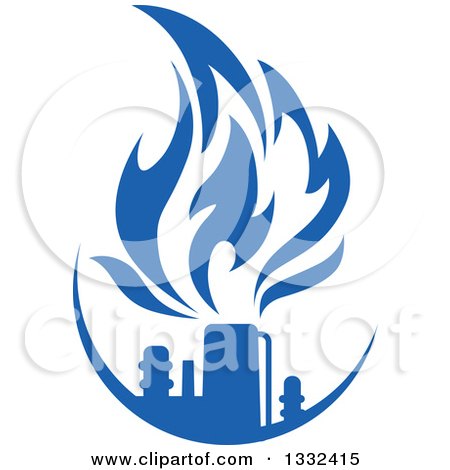 Clipart of a Blue Natural Gas and Flame Design 14 - Royalty Free Vector Illustration by Vector Tradition SM