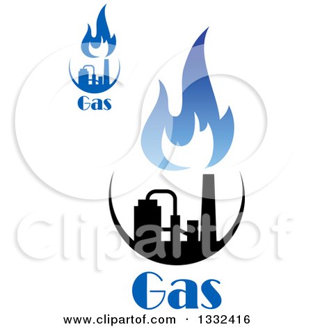 Clipart of Black and Blue Natural Gas and Flame Designs with Text 15 - Royalty Free Vector Illustration by Vector Tradition SM