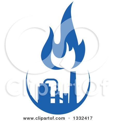 Clipart of a Blue Natural Gas and Flame Design 15 - Royalty Free Vector Illustration by Vector Tradition SM