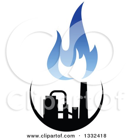 Clipart of a Black and Blue Natural Gas and Flame Design 16 - Royalty Free Vector Illustration by Vector Tradition SM