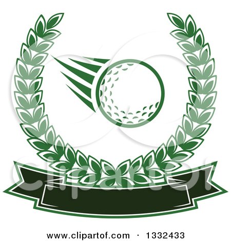 Clipart of a Golf Ball, Green Trophy and Crossed Clubs ...
