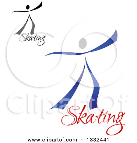 Clipart of Figure Skaters or Dancers with Text 2 - Royalty Free Vector Illustration by Vector Tradition SM