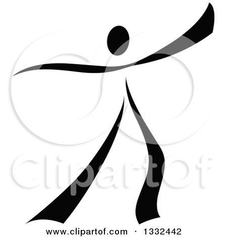 Clipart of a Black Figure Skater or Dancer 2 - Royalty Free Vector Illustration by Vector Tradition SM