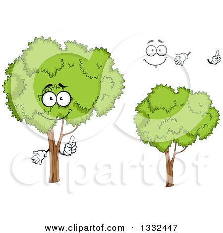 Clipart of a Cartoon Face, Hands and Trees 2 - Royalty Free Vector Illustration by Vector Tradition SM