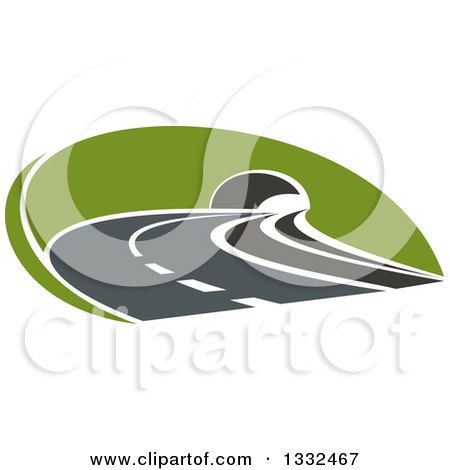 Clipart of a Road Leading Through a Tunnel - Royalty Free Vector Illustration by Vector Tradition SM