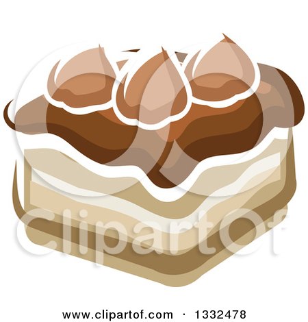 Clipart of a Cartoon Chocolate Cake - Royalty Free Vector Illustration by Vector Tradition SM