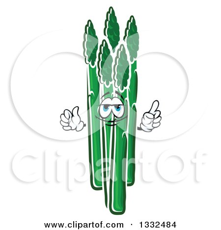 Clipart of a Cartoon Asparagus Character Holding up a Finger 2 - Royalty Free Vector Illustration by Vector Tradition SM