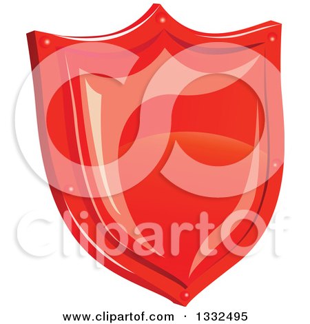 Clipart of a Shiny Red Shield - Royalty Free Vector Illustration by Vector Tradition SM