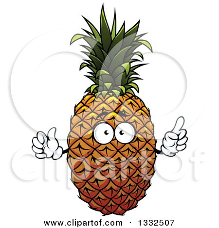 Clipart of a Pineapple Character Holding up a Finger - Royalty Free Vector Illustration by Vector Tradition SM