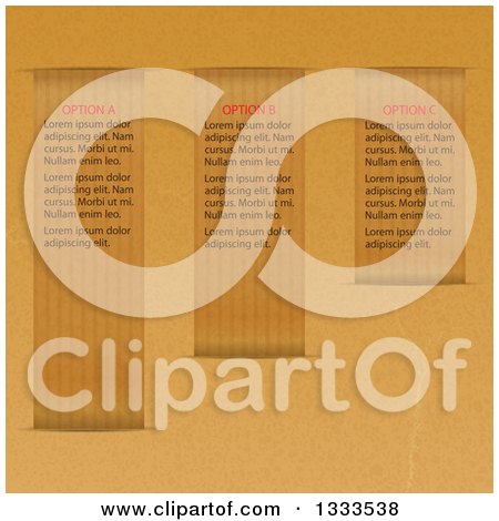 Clipart of a Brown Paper Background with Infographic Tabs - Royalty Free Vector Illustration by elaineitalia