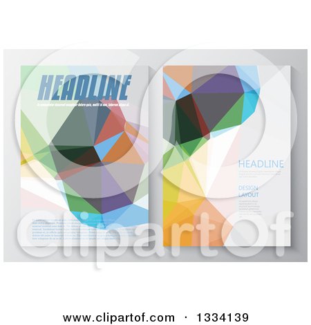 Clipart of a Geometric Polygon Brochure Template with Sample Text - Royalty Free Vector Illustration by KJ Pargeter