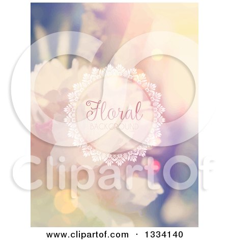 Clipart of a Blurred Vintage Floral Background with Sample Text 2 - Royalty Free Vector Illustration by KJ Pargeter