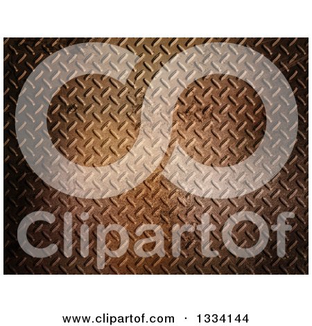 Clipart of a Rusted Diamond Plate Metal Texture Background - Royalty Free Illustration by KJ Pargeter