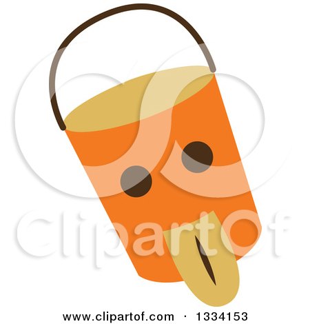 Clipart of a Halloween Bucket Sticking Its Tongue out - Royalty Free Vector Illustration by Cherie Reve
