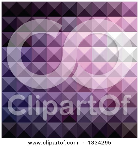 Clipart of a Geometric Background of 3d Pyramids in Russian Violet - Royalty Free Vector Illustration by patrimonio