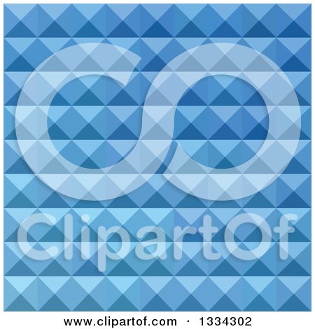 Clipart of a Geometric Background of 3d Pyramids in Cornflower Blue - Royalty Free Vector Illustration by patrimonio