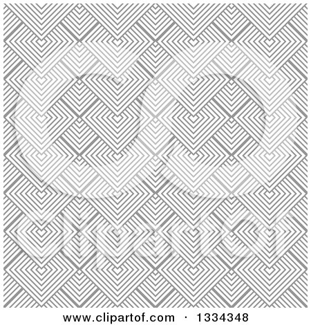 Clipart of a Retro Grayscale Diamond Illusion Background Pattern - Royalty Free Vector Illustration by michaeltravers