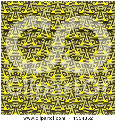 Clipart of a Seamless Blue and Yellow Star Background Pattern - Royalty Free Vector Illustration by michaeltravers