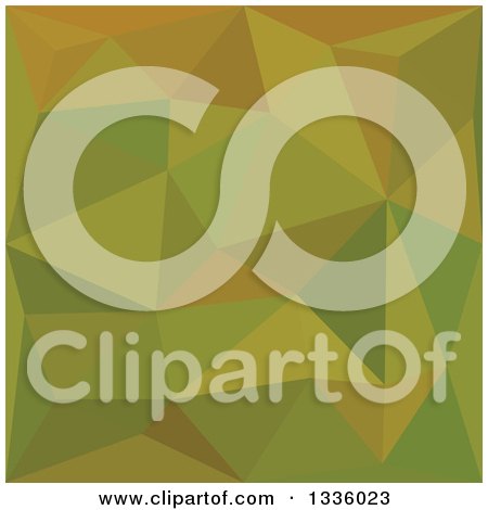 Clipart of a Low Poly Abstract Geometric Background of Heart Gold Green - Royalty Free Vector Illustration by patrimonio