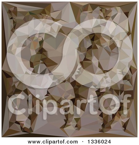 Clipart of a Low Poly Abstract Geometric Background of French Bistre Brown - Royalty Free Vector Illustration by patrimonio