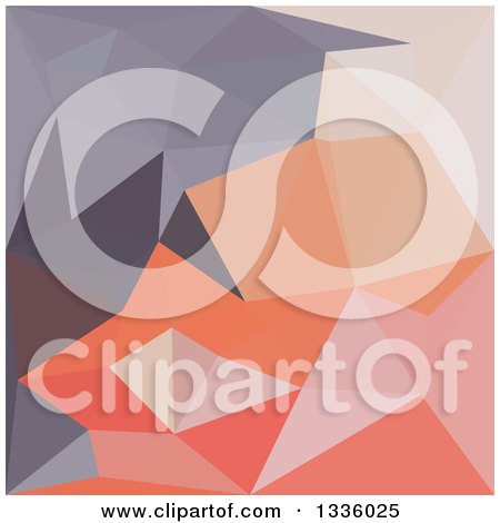 Clipart of a Low Poly Abstract Geometric Background of Atomic Tangerine Orange Blue - Royalty Free Vector Illustration by patrimonio