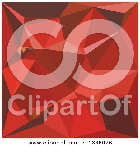 Clipart of a Low Poly Abstract Geometric Background of Auburn Red - Royalty Free Vector Illustration by patrimonio