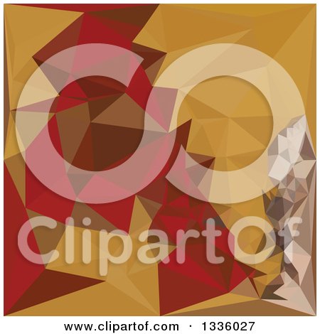 Clipart of a Low Poly Abstract Geometric Background of Red Ginger - Royalty Free Vector Illustration by patrimonio