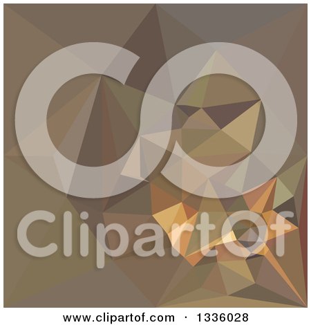 Clipart of a Low Poly Abstract Geometric Background of Dark Tan Brown - Royalty Free Vector Illustration by patrimonio