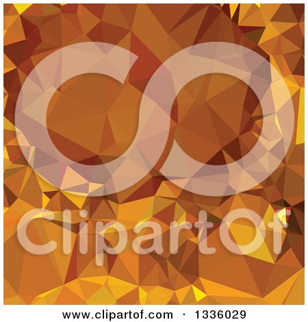 Clipart of a Low Poly Abstract Geometric Background of Dark Tangerine Yellow - Royalty Free Vector Illustration by patrimonio