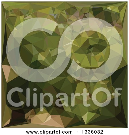 Clipart of a Low Poly Abstract Geometric Background of Olive Green - Royalty Free Vector Illustration by patrimonio