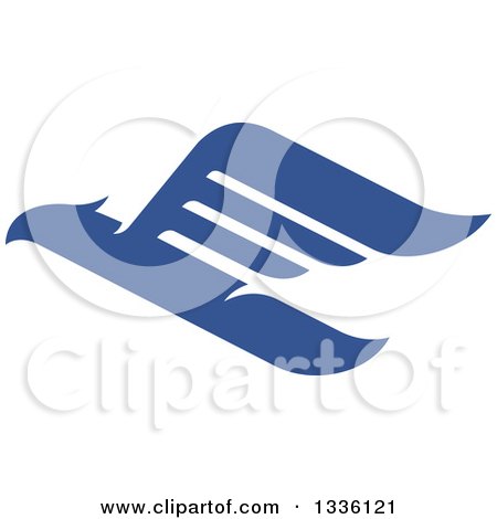 Clipart of a Blue Abstract Flying Eagle 3 - Royalty Free Vector Illustration by Vector Tradition SM
