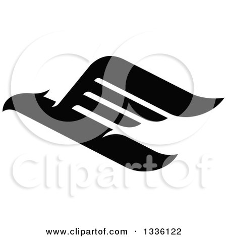 Clipart of a Black Abstract Flying Eagle 3 - Royalty Free Vector Illustration by Vector Tradition SM