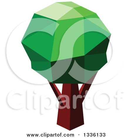 Clipart of a Low Poly Geometric Tree 5 - Royalty Free Vector Illustration by Vector Tradition SM