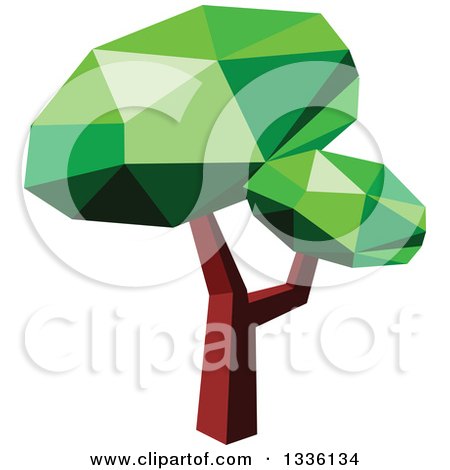 Clipart of a Low Poly Geometric Tree 6 - Royalty Free Vector Illustration by Vector Tradition SM