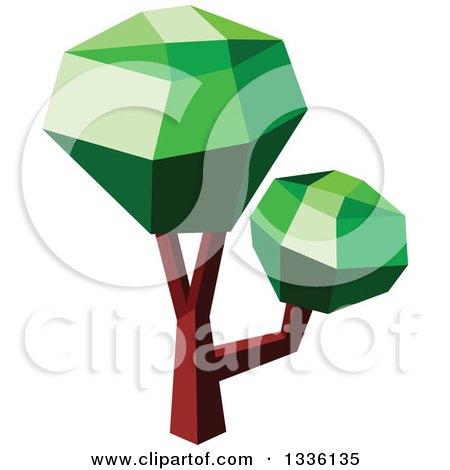 Clipart of a Low Poly Geometric Tree 7 - Royalty Free Vector Illustration by Vector Tradition SM