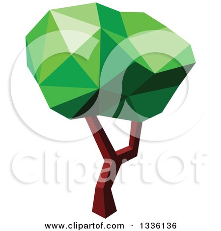 Clipart of a Low Poly Geometric Tree 8 - Royalty Free Vector Illustration by Vector Tradition SM