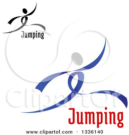 Clipart of Ribbon Dancers Leaping or Moving with Text - Royalty Free Vector Illustration by Vector Tradition SM