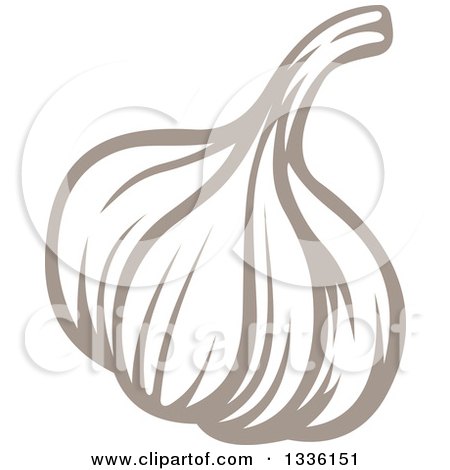 Clipart of a Cartoon Tan Garlic Bulb - Royalty Free Vector Illustration by Vector Tradition SM