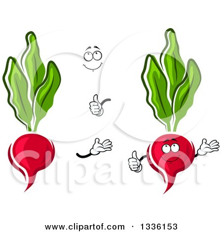 Clipart of a Cartoon Face, Hands and Beets 2 - Royalty Free Vector Illustration by Vector Tradition SM