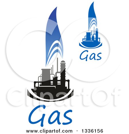 Clipart of Black and Blue Natural Gas and Flame Designs with Text 16 - Royalty Free Vector Illustration by Vector Tradition SM