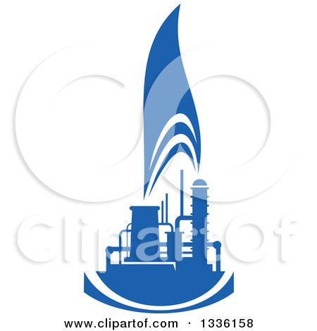 Clipart of a Blue Natural Gas and Flame Design 16 - Royalty Free Vector Illustration by Vector Tradition SM