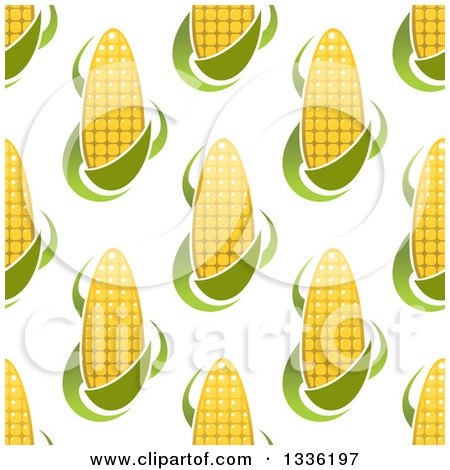Clipart of a Seamless Pattern Background of Corn - Royalty Free Vector Illustration by Vector Tradition SM