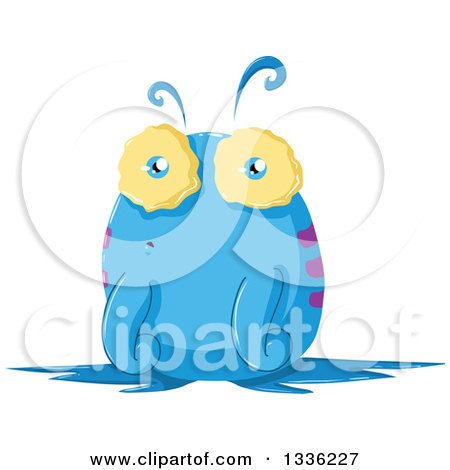 Clipart of a Cartoon Blue Monster - Royalty Free Vector Illustration by Liron Peer