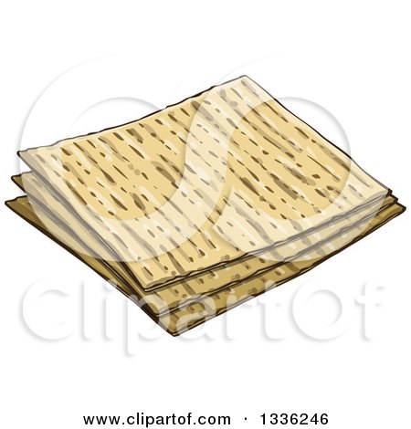Clipart of Pieces of Jewish Passover Matzo Bread - Royalty Free Vector Illustration by Liron Peer