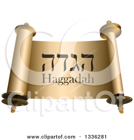 Clipart of a Shiny Open Torah Scroll - Royalty Free Vector Illustration by Liron Peer