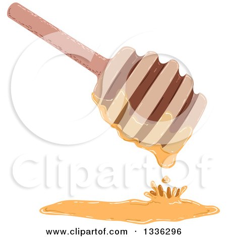 Clipart of a Rosh Hashanah Jewish New Year Honey Dipper - Royalty Free Vector Illustration by Liron Peer