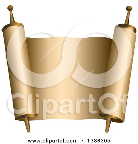 Clipart of a Blank Open Torah Scroll - Royalty Free Vector Illustration by Liron Peer